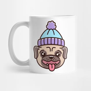 Winter pug dog Mug